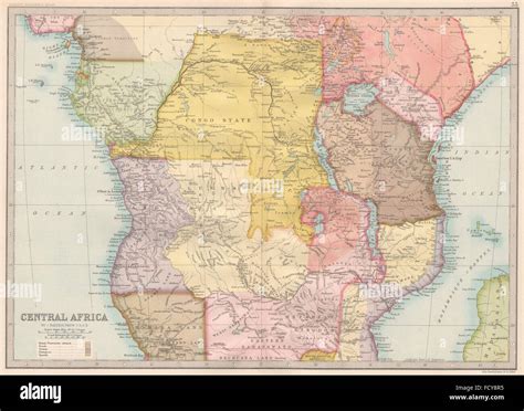 CENTRAL AFRICA:incomplete borders.S Kenya=British East Africa Co Terr., 1890 map Stock Photo - Alamy