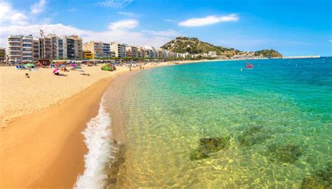 Beach in Blanes in Costa Brava Stock Image - Image of beach, leisure: 185794829