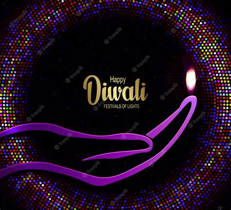 Premium Vector | Indian festival Happy Diwali with purple background ...