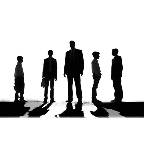 Premium Vector | Black silhouette of five people on white background