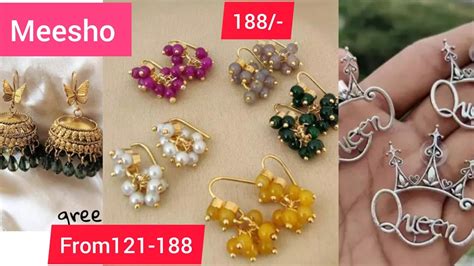 Meesho Earrings haul under rs121-188|meesho jewellery|meesho review in Telugu|👌quality|Must try ...