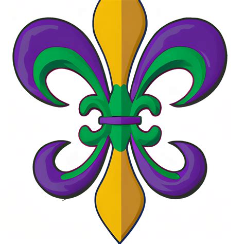 Mardi Gras Colored Fleur De Lis Clipart · Creative Fabrica