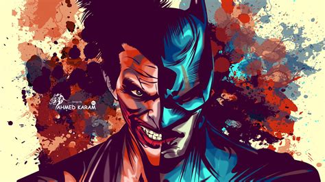 3840x2160 Joker And Batman Faces Artwork 4K ,HD 4k Wallpapers,Images,Backgrounds,Photos and Pictures