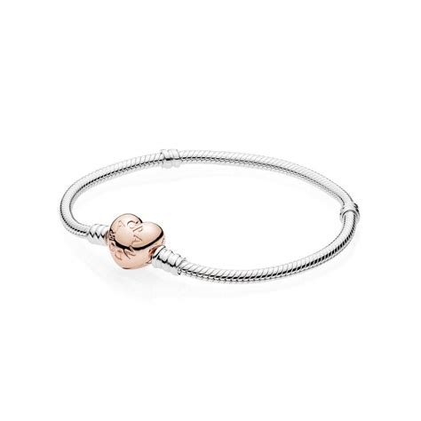 Pandora Rose Gold Heart Clasp Bracelet Argento.com