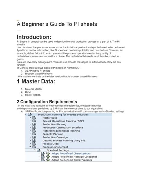 A Beginner's Guide To PI Sheets: 2 Configuration Requirements | PDF | Computing | Computer ...