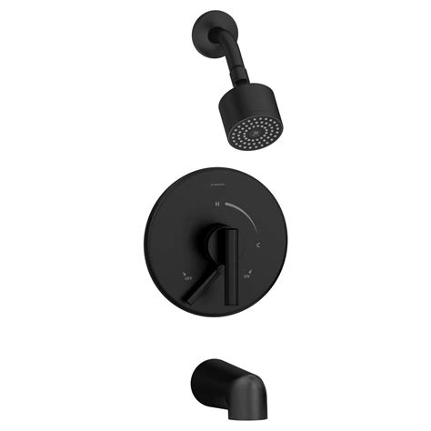 Symmons Dia 1-Handle Tub/Shower Valve Trim Kit in Matte Black (Valve Not Included)-S-3502-CYL-B ...