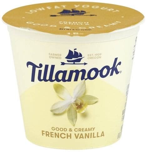 Tillamook Lowfat, French Vanilla Yogurt - 6 oz, Nutrition Information | Innit