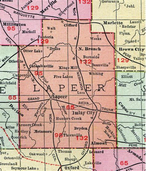 an old map of the state of indiana