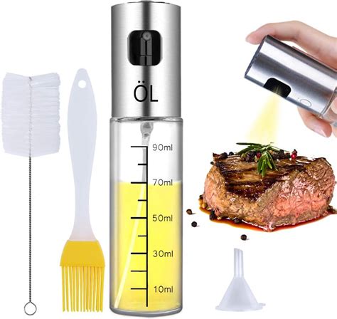 Ninonly Olive Oil Sprayer Bottle Oil Dispenser with Scale Transparent Food-Grade Portable Spray ...