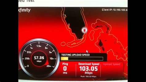 Comcast Xfinity Speed Test on Docsis 3 Modem with 100mbs package ...