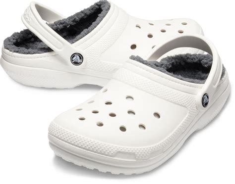 Crocs™ Adult Classic Fuzz-lined Clogs in White/Grey (White) - Lyst