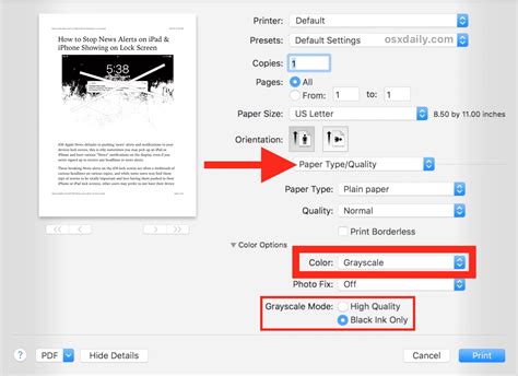 Create a black and white preset for printing on mac - toopixels