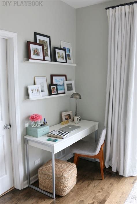 Bedroom Work Station: Inspiration & Design | DIY Playbook | Home office decor, Small bedroom ...