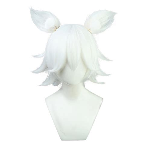 Clearance sale White 30cm Genshin Impact Kitsune Saiguu Cosplay Wig new ...