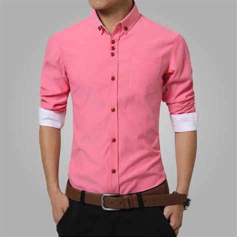 2018 Summer Mens Dress Shirts Cotton Solid Casual Shirt Men Slim Fit ...