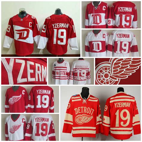 2017 Throwback Detroit Red Wings Jerseys #19 Steve Yzerman Jerseys Home ...