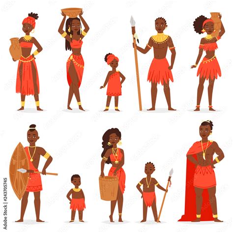 African people vector black man beautiful woman character in ...