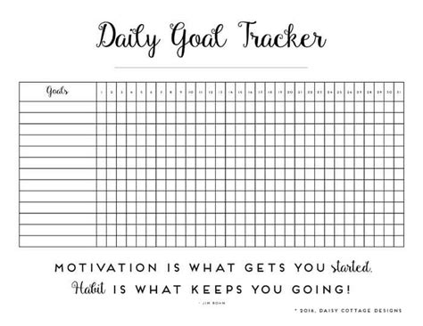 Daily Habit Tracker: A Printable Goal Tracker | Goal tracker, Habit ...