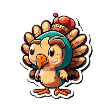 Cartoon Turkey Sticker Designed By Ffm Design Clipart Vector, Sticker ...