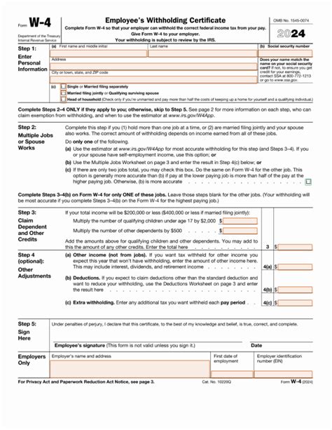 2024 W 4 Form Printable - Andra Blanche