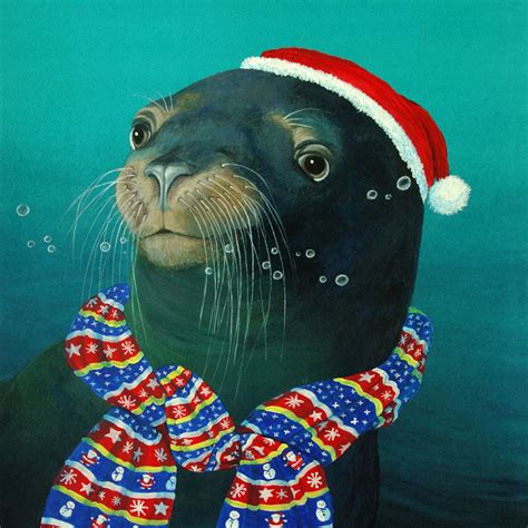 Christmas seal art card | Deep Impressions Underwater Art