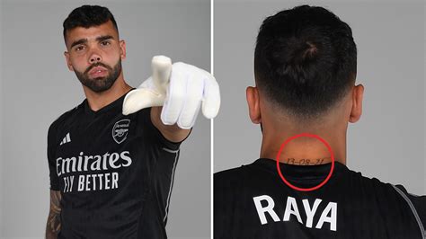 Arsenal keeper David Raya could get awkward reception from team-mates over his neck tattoo | The ...