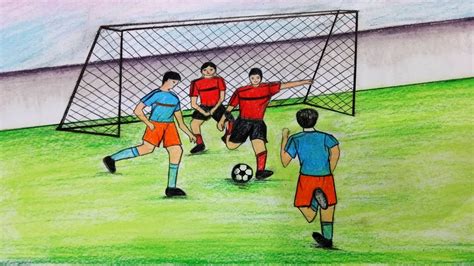 Children Playing Football Easy Drawing - Hundreds of plays for children and teens.