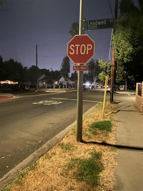 This stop sign is about 20 feet from the intersection : r/LosAngeles