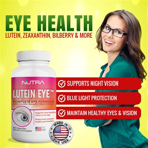 Lutein Eye Supplement - Zeaxanthin, Astaxanthin, Bilberry, Eyebright - VitaminMall