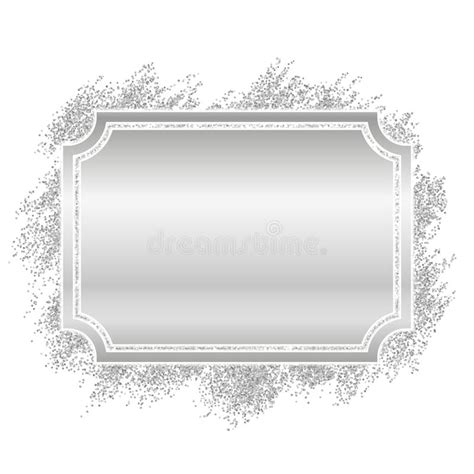 Silver Frame. Beautiful Glitter Design. Vintage Style Decorative Border ...