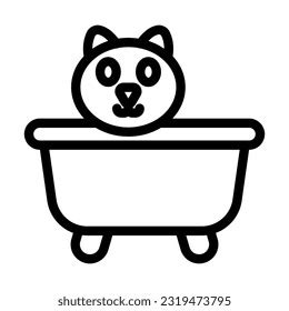 Cat Bath Vector Thick Line Icon Stock Vector (Royalty Free) 2319473795 | Shutterstock