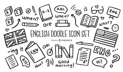 English doodle icon set #AD , #Paid, #Paid, #doodle, #icon, #set, # ...