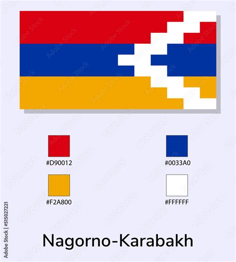 Vector Illustration of Nagorno-Karabakh flag isolated on light blue ...