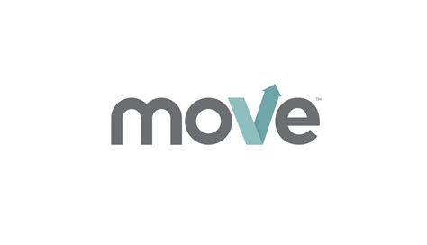 the move logo with an arrow pointing up to it's left side, on a white background