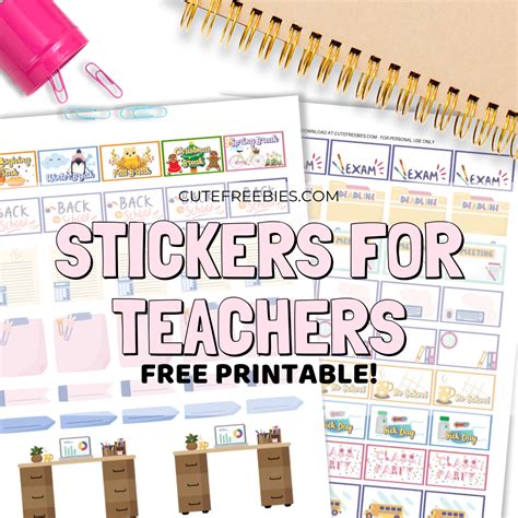 Teacher Planner Stickers – Free Printable! - Cute Freebies For You