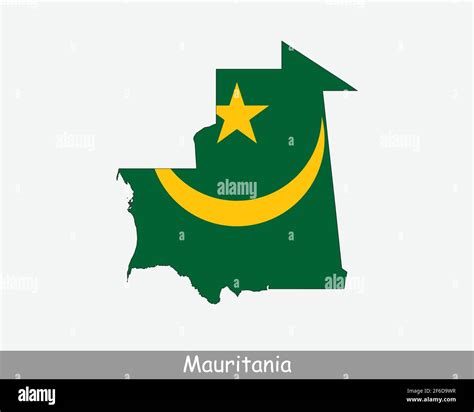 Mauritania Map Flag. Map of the Islamic Republic of Mauritania with the ...