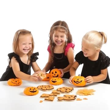 Several Unrecognizable Children Decorating Cookies For Halloween, Halloween Decorations ...
