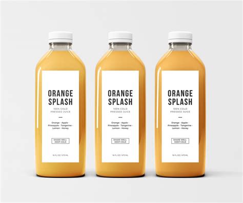 Juice Bottle Label Template, Labels Bottles, Editable Juice Labels, Black and White Juice Labels ...