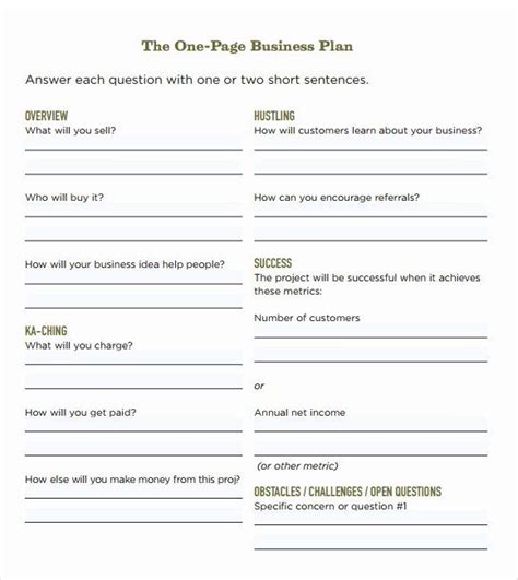 Template Free Printable Business Plan Worksheet - kidsworksheetfun