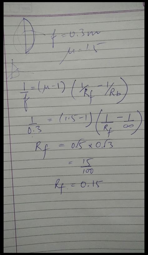 Find the radius of curvature of the convex surface of a plano-convex lens, whose focal length is ...