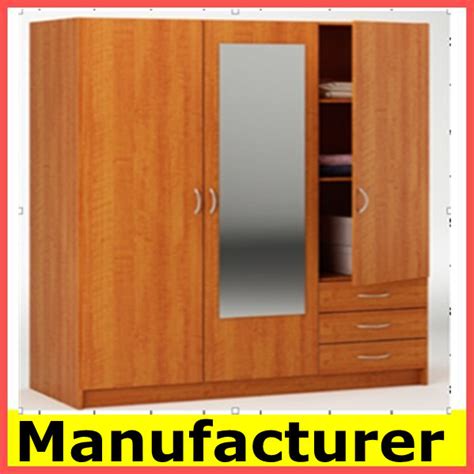 Wood Grain Color Wardrobe With Mirror - Buy Wood Wardrobe,Wardrobe With ...