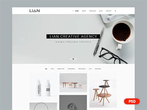 Minimal portfolio webdesign PSD