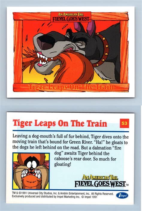 Tiger Leaps On The Train #53 An American Tail Fievel Goes West 1991 Impel Card