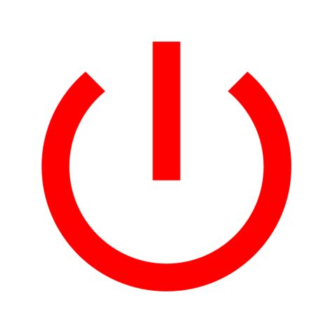 Power and energy symbol (png icon) red