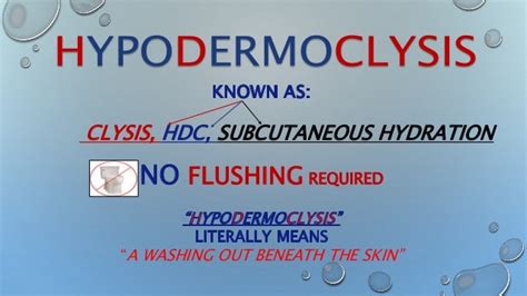 Hypodermoclysis Administration