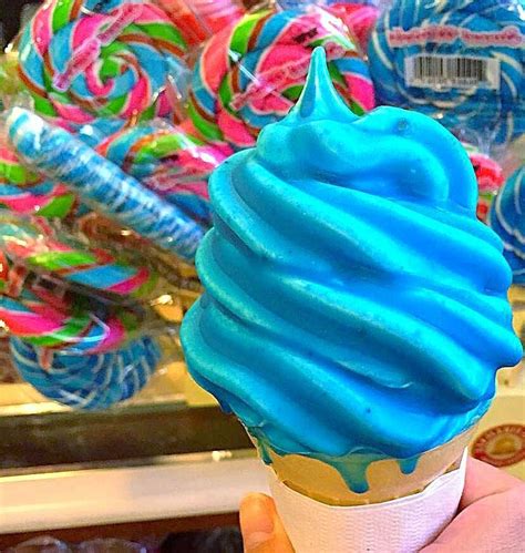 SoftServe on Instagram: “White soft serve in a waffle cone with the blue raspberry dip