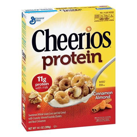 Cheerios Protein Cinnamon Almond Cereal, 14.1 oz Box - Walmart.com