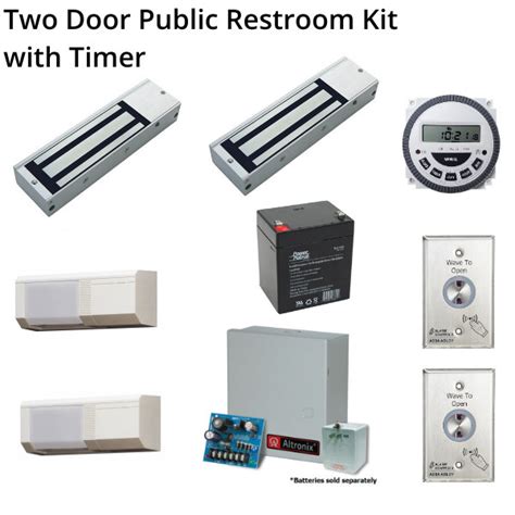 Two Door Public Restroom Magnetic Lock Kit with Timer