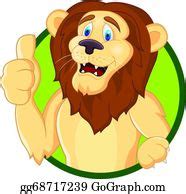 17 Lion Cartoon With Thumb Up Clip Art | Royalty Free - GoGraph