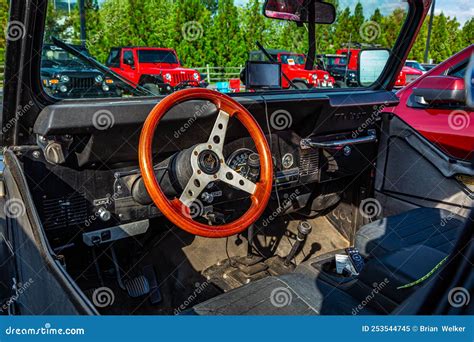 Modified Jeep CJ7 Interior editorial image. Image of rock - 253544745